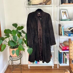 Vintage J. Crew long suede coat
